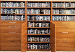 video disc collection in study